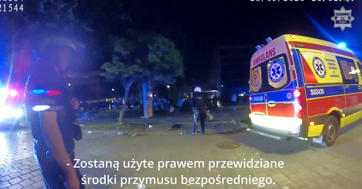 Policja pokazała jak wyglądały zamieszki w Gliwicach oczami mundurowych Zdjęcie główne wpisu