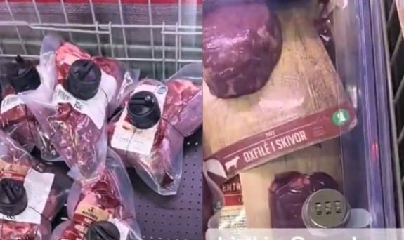 Lidl w Szwecji zamykał mięso w  lodówkach i przyczepiał do nich specjalne alarmy. Zdjęcie główne wpisu