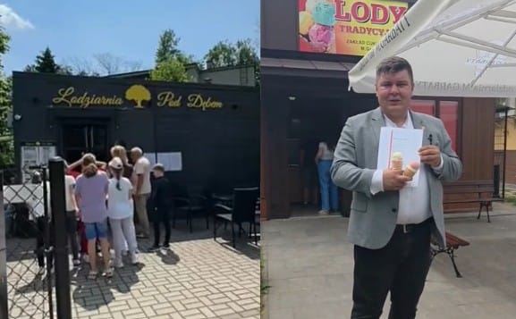 Kolejne lodziarnie dołączają do akcji „lody za czerwony pasek". Szczebrzeszyn solidarny z Pszczyną Zdjęcie główne wpisu