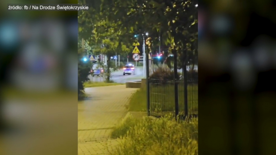 Nielegalny nocny wyścig radiowozem w Kielcach? Świadek nagrał popisy policjanta. Mundurowy został już ukarany Zdjęcie główne wpisu