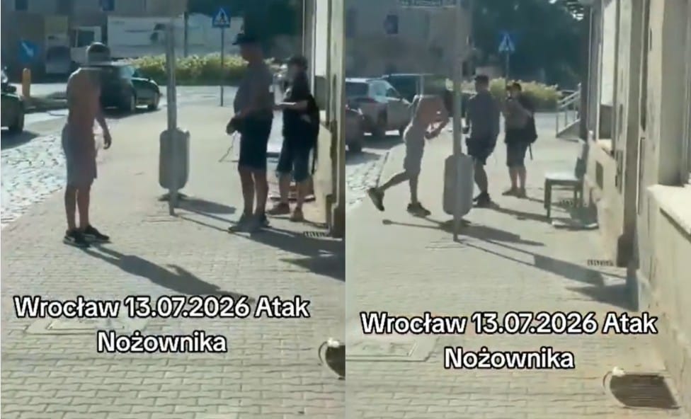 Półnagi mężczyzna latał z nożem po ulicy i groził przechodniom. 38-latek zatrzymany, musiał wytrzeźwieć do przesłuchania Zdjęcie główne wpisu