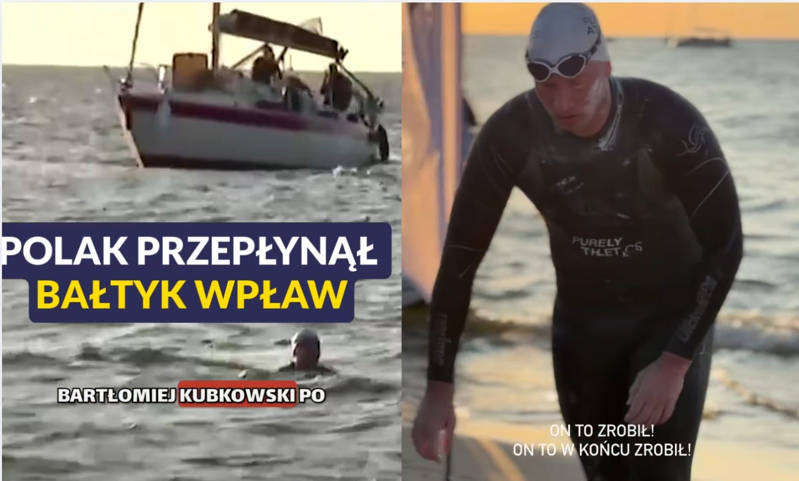 56 godzin, 160 km wpław przez Bałtyk i zebrane 700 tys.! Niesamowity wyczyn Bartłomieja Kubkowskiego Zdjęcie główne wpisu
