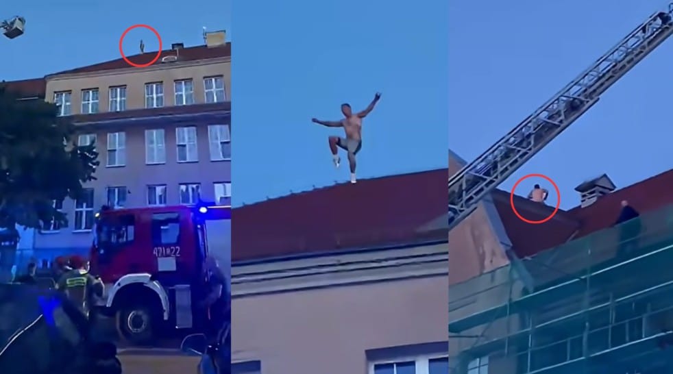 Wszedł na dach szkoły, groził, że skoczy, potem bawił się ze służbami w berka. Fantazja poniosła mieszkańca Kołobrzegu Zdjęcie główne wpisu