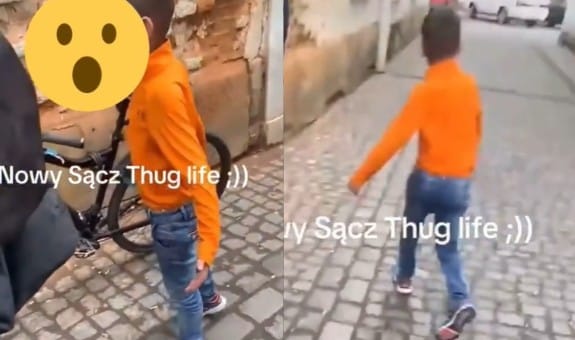 „Zamknij papę bo Ci zaj**ie” Młody chłopiec wyzywa rowerzystów w Nowym Sączu. Gdzie są rodzice? Zdjęcie wpisu