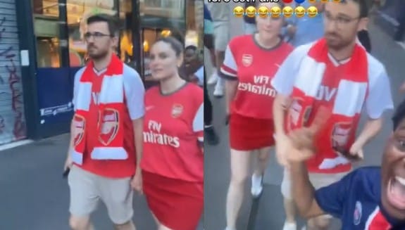 Para szła w koszulkach Arsenalu przez Paryż. Nie spodziewali się tego, co może ich spotkać Zdjęcie wpisu