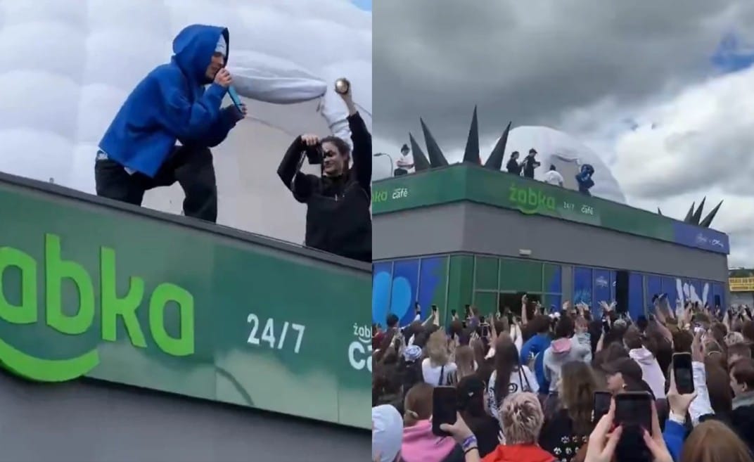 Oki zagrał koncert na dachu Żabki. Tłumy przed sklepem szalały Zdjęcie wpisu