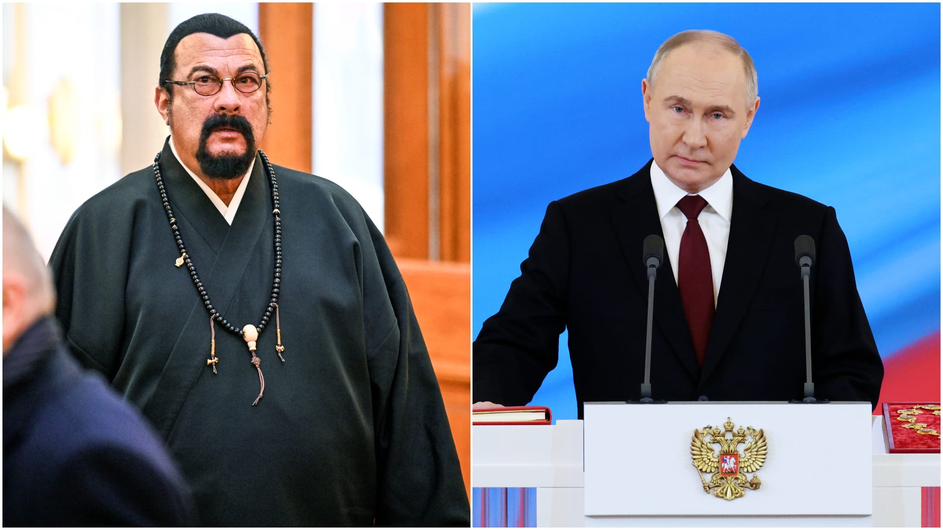 „Największy światowy przywódca, jakiego mamy”. Steven Seagal znów wychwala Putina. Ocenił też Trumpa i Zełenskiego. Zdjęcie wpisu