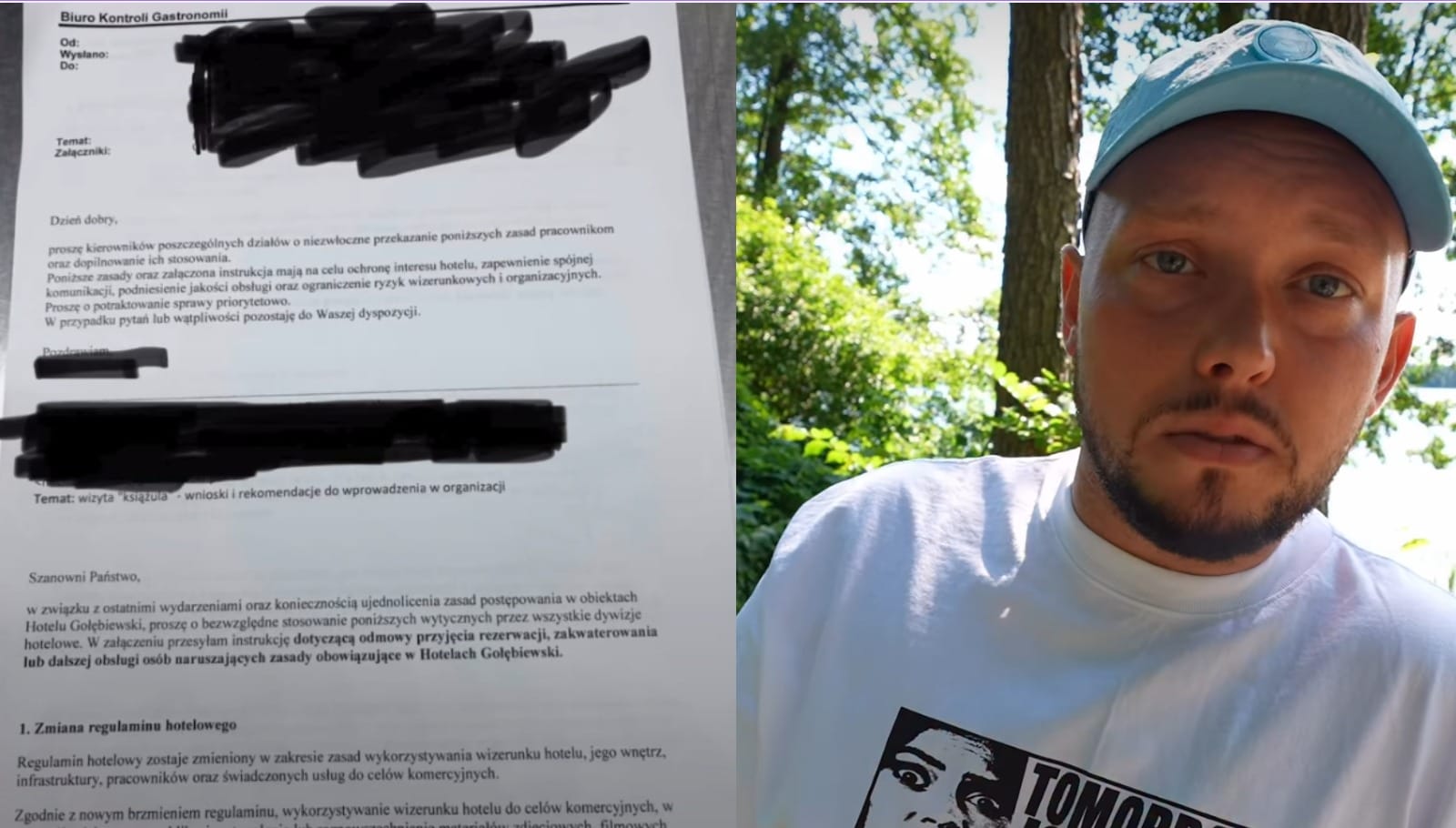 „Mam zakaz wjazdu do Gołębiewskiego”. Książulo pokazuje pismo, jakie miał wystosować hotel Zdjęcie wpisu