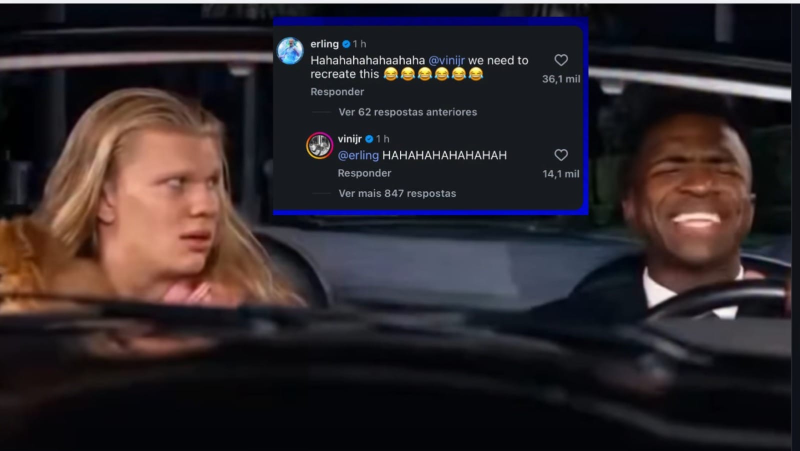 Vinícius śpiewa Haalandowi podczas „randki” w samochodzie. Ta przeróbka podbija internet Zdjęcie wpisu