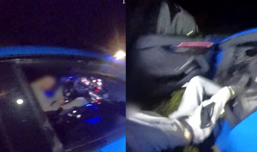 Pijany obywatel Niemiec walnął audi w ogrodzenie i zasnął za kierownicą. Policjanci musieli wybić szybę Zdjęcie wpisu