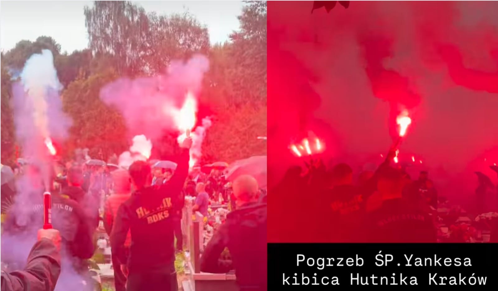 Tak kibice żegnali śp. Yankesa podczas pogrzebu na Cmentarzu Grębałów w Krakowie Zdjęcie wpisu