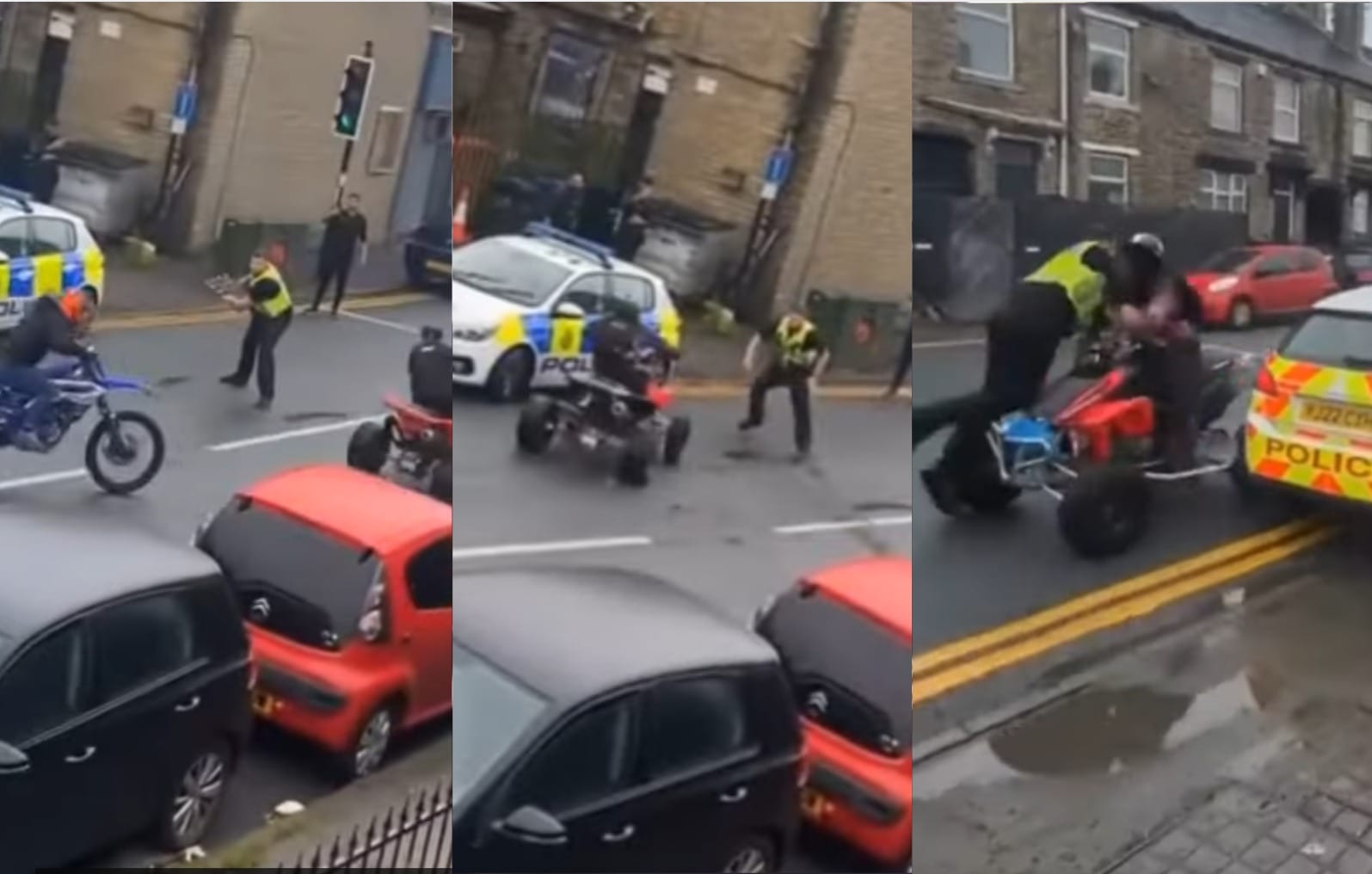 Rozrzucał kolczatkę i własnym ciałem zatrzymał quada. Nietypowa interwencja policjanta w Wielkiej Brytanii Zdjęcie wpisu