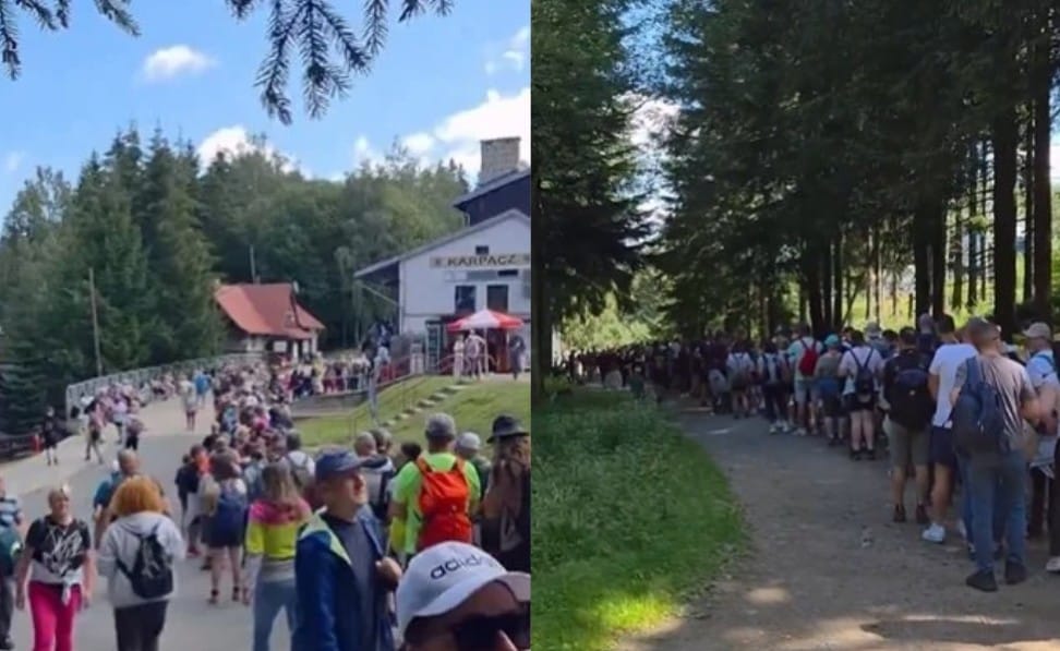 Karpacz oblężony. Turyści stoją w gigantycznej kolejce, a to nawet nie był weekend Zdjęcie wpisu