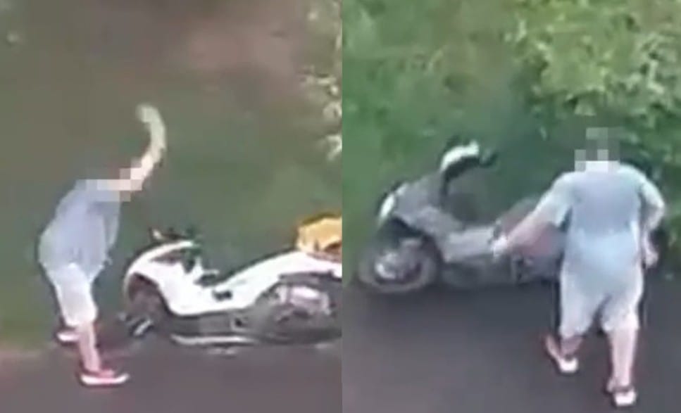 Z tasakiem w ręku niszczył skutery na Mokotowie. 39-latek miał 1,5 promila. Policja opublikowała nagranie Zdjęcie wpisu
