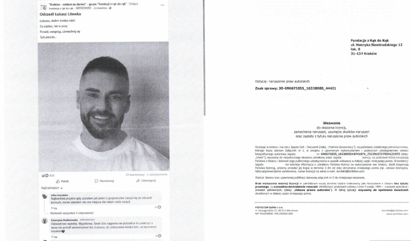 Żądała 2 tys. zł od fundacji za zdjęcie Litewki. Autorka tłumaczy się i mówi o groźbach Zdjęcie wpisu