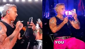 Robbie Williams totalnie zaskoczył polską fankę. W czasie koncertu wziął jej telefon, zadzwonił do jej mamy i zaśpiewał jej piosenkę