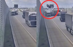 Osobówka dosłownie wzbiła się w powietrze. GDDKiA opublikowało nagranie z autostrady A1