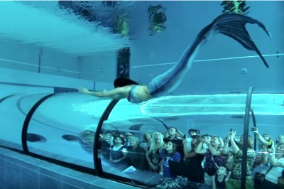 Ludzie zatrzymywali się zszokowani! Prawdziwa syrena pływająca w największym akwarium świata! 