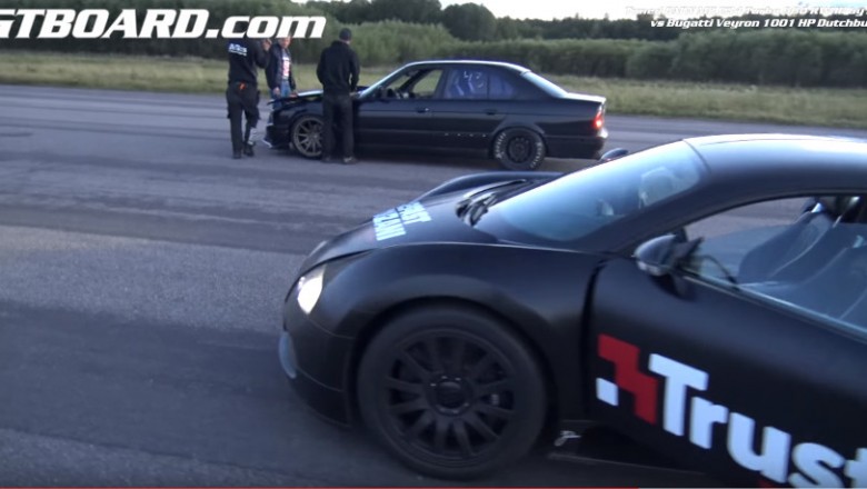 Pięknie się z nim zabawił! 900 konne BMW M5 nie zostawia suchej nitki na 1000 konnym Veyronie!