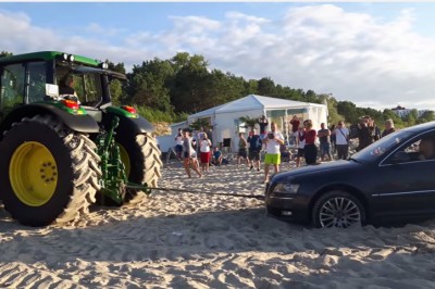 Zapomniał, że Audi to nie Ursus, a plaża to nie pole! Gdy poniesie Cię fantazja i wbijesz się autem na plażę!
