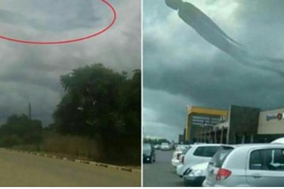 Na niebie nad centrum handlowym pojawił się tajemniczy kształt! Ludzie uciekali przerażeni!