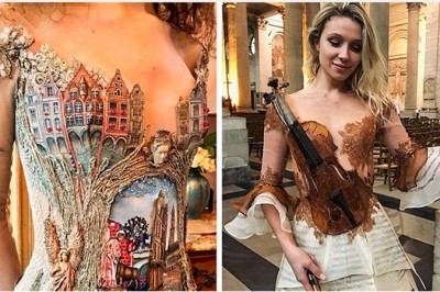 Ta francuska projektantka tworzy suknie jedyne w swoim rodzaju! Będziesz zaskoczona z czego je tworzy! 