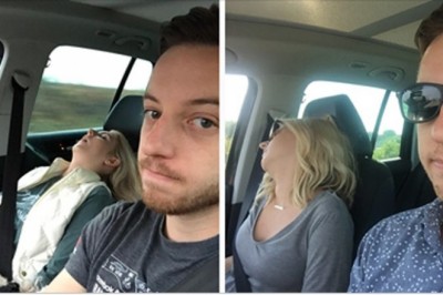 Mąż zawsze robił fotkę żonie gdy ta zasypiała w ich aucie podczas podróży! Jej miny są niesamowite! 