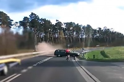 Wstrząsające nagranie z potrącenia rowerzystki pod Zieloną Górą! Pijanego kierowcę zatrzymali świadkowie! 