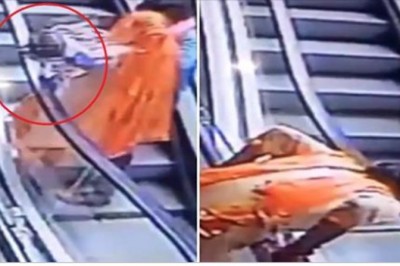 Mama chciała zrobić selfie na ruchomych schodach! Pozując upuszcza 10-miesięczną córeczkę!