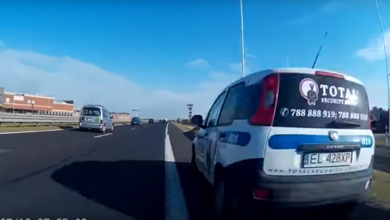 Co on sobie myślał?! Ekstremalne wyprzedzanie w wykonaniu kierowcy z firmy ochroniarskiej!