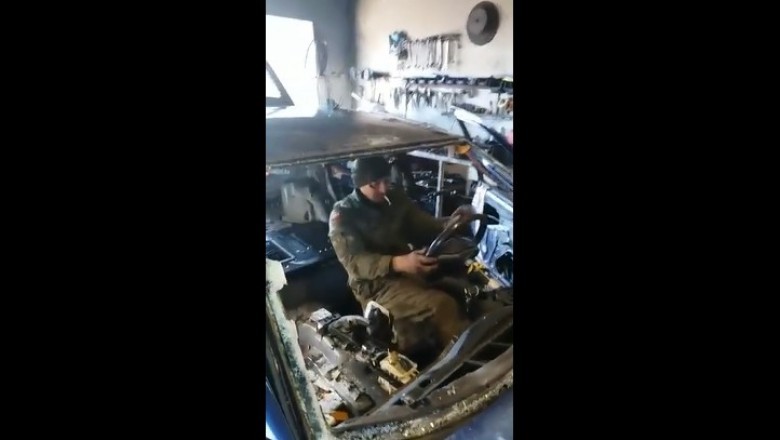 Peta w zębach trzymał do samego końca! Zabawa polskich mechaników z poduszką powietrzną!