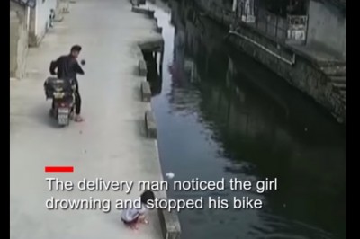 Kurier uratował tonące dziecko. To się nazywa być we właściwym miejscu i czasie
