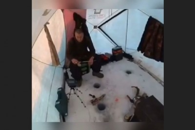 Tadek chciał się popisać jaką rybę wyciągnie. Takiego finału jednak się nie spodziewał