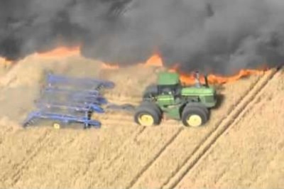 Nie czekali na strażaków. Farmer sam postanowił ratować swoje zboże
