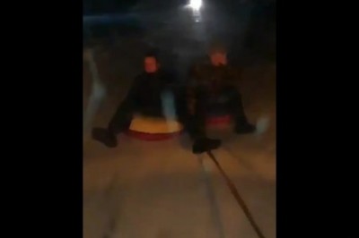 Ku przestrodze. Tak może się skończyć zabawa w kulig za samochodem