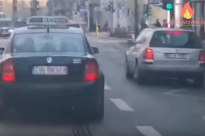 Sanitariusz nagrał kierowcę TAXI, który blokował przejazd karetki we Wrocławiu