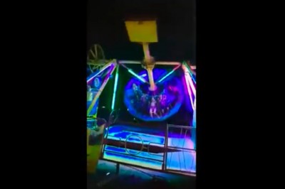 Wypadła z kręcącej się karuzeli. Film z wypadku w wesołym miasteczku 