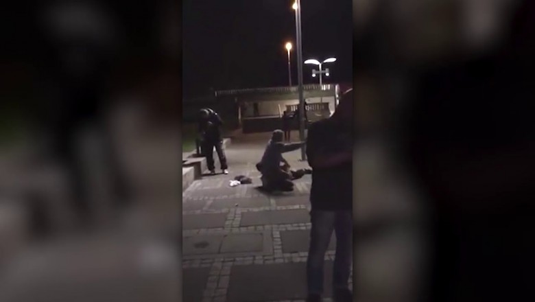 Policyjne zatrzymanie gościa na bulwarze w Szczecinie - koledzy wszystko nagrywali