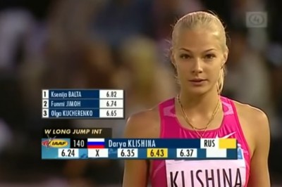 Daria Kliszina i zakochany realizator podczas mistrzostw świata w Daegu