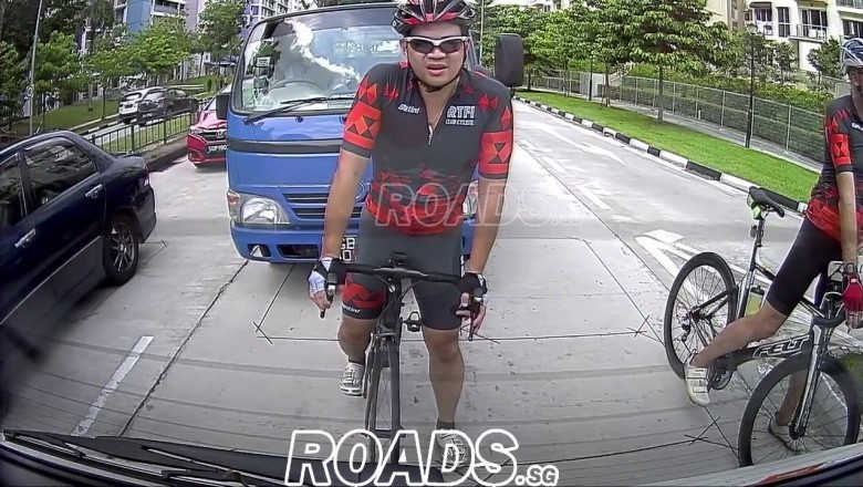 Cwaniak na rowerze kontra kierowca ciężarówki
