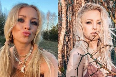 Barbara Kurdej-Szatan z odkrytym ciążowym brzuchem pozuje w lesie. Odważna sesja 