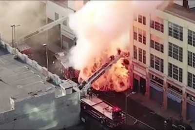 Strażacy na drabinie kontra gwałtowny pożar butanu 