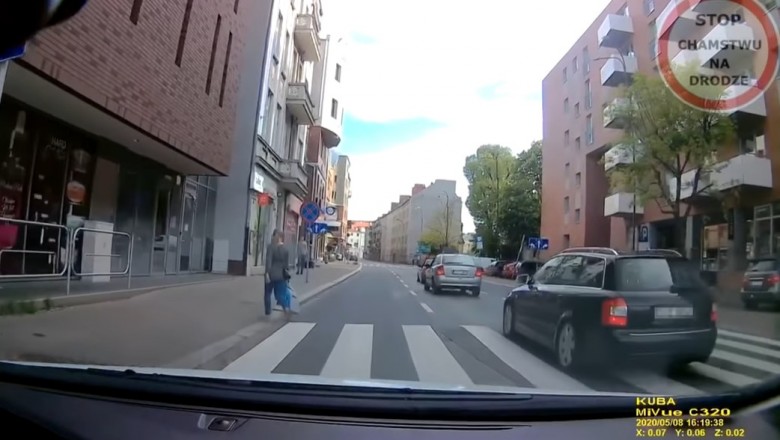 Mistrz prostej w Audi skasował auto i wjechał w pieszego. Nagranie w Gliwic
