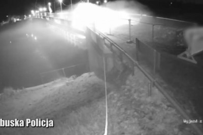 Pościg zakończony wodowaniem auta w Warcie. Policja publikuje nagranie 