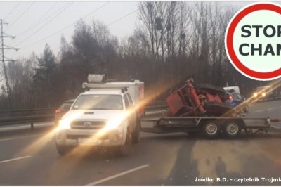 Miotało nim po całej drodze, ale jechał dalej. Finał jazdy na obwodnicy Gdańska 