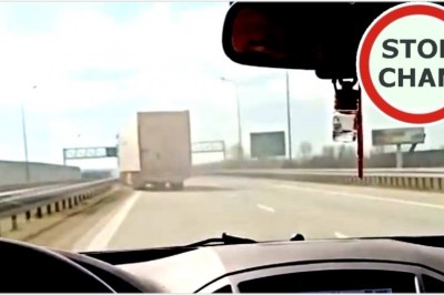 Leciał TIRem całą szerokością S8, we krwi prawie 3 promile. Nagranie świadka 