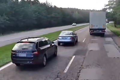 Jazda lewym pasem, poganianie i wjazd prosto pod TIRa