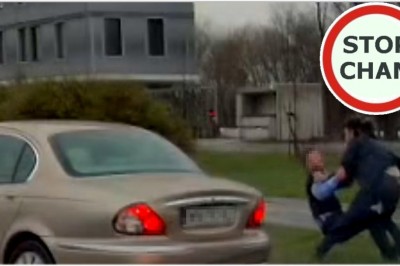 Kierowca Jaguara i autobusu zaczęli się okładać na ulicy. Nagranie z Warszawy 