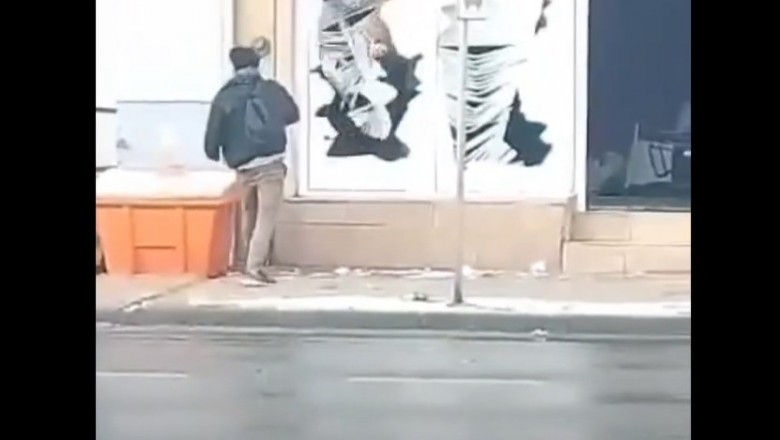 W biały dzień zdemolował cały sklep w Sępólnie Krajeńskim. Nagranie z zajścia