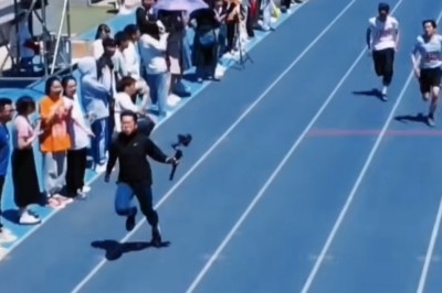 Kamerzysta rozwalił system podczas biegu na 100 metrów